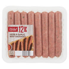 Herb & Garlic Beef Sausages 500g